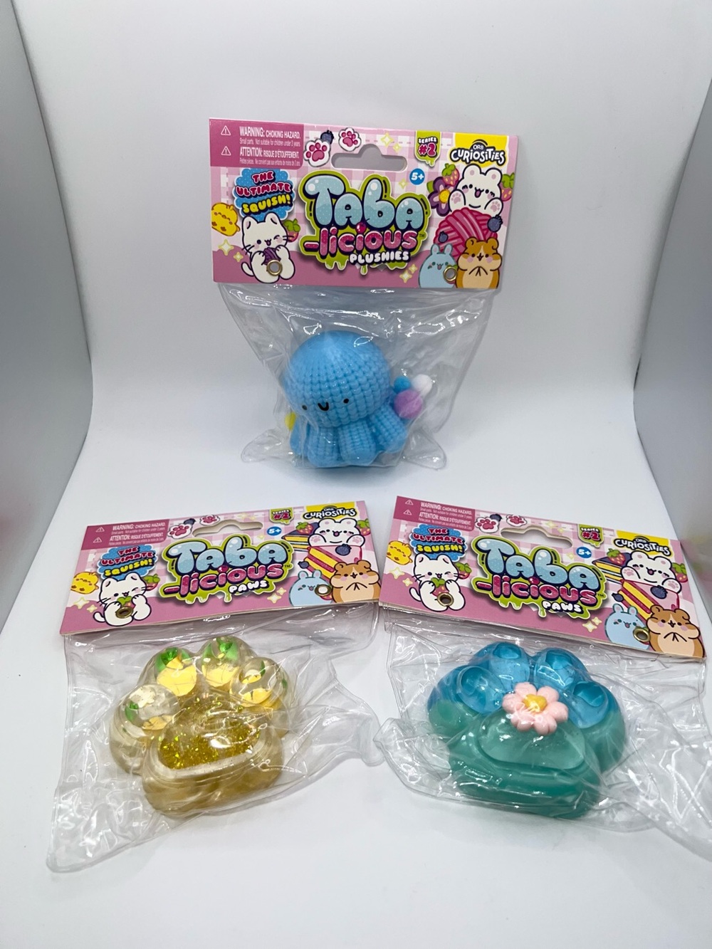Tabalicious viral squishy bundle of 3, 2 cat paws and octopus squish new squishy